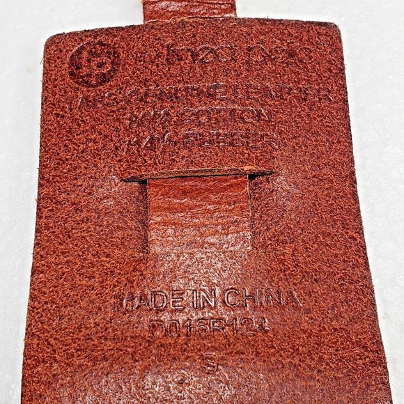 LP Linea Pelle Women's S Brown Leather Belt Black Stretch Elastic - Picture 4 of 8